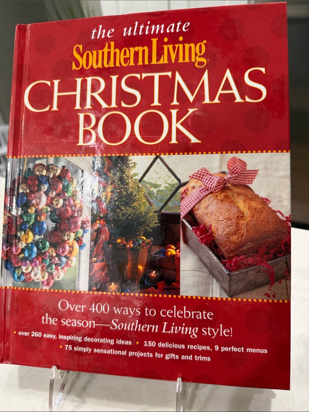 Southern Living Red Christmas Book with Festive Cover Art